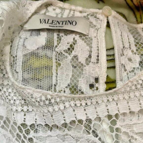 Valentino Lace Short Sleeve Shirt White size 6 - Picture 10 of 10